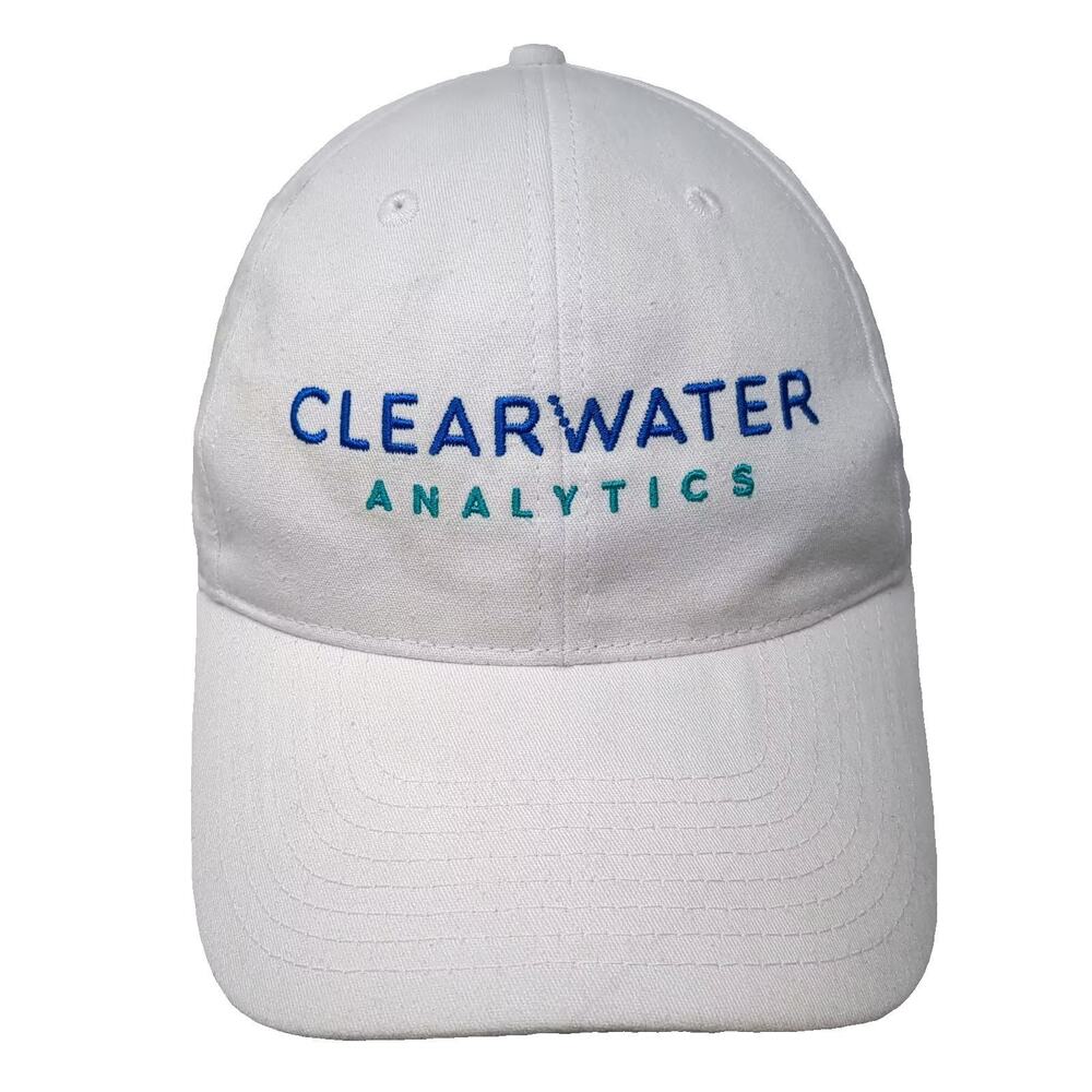 Hit Clearwater Analytics Embroidered Baseball Cap White Blue Strapback OS Hat